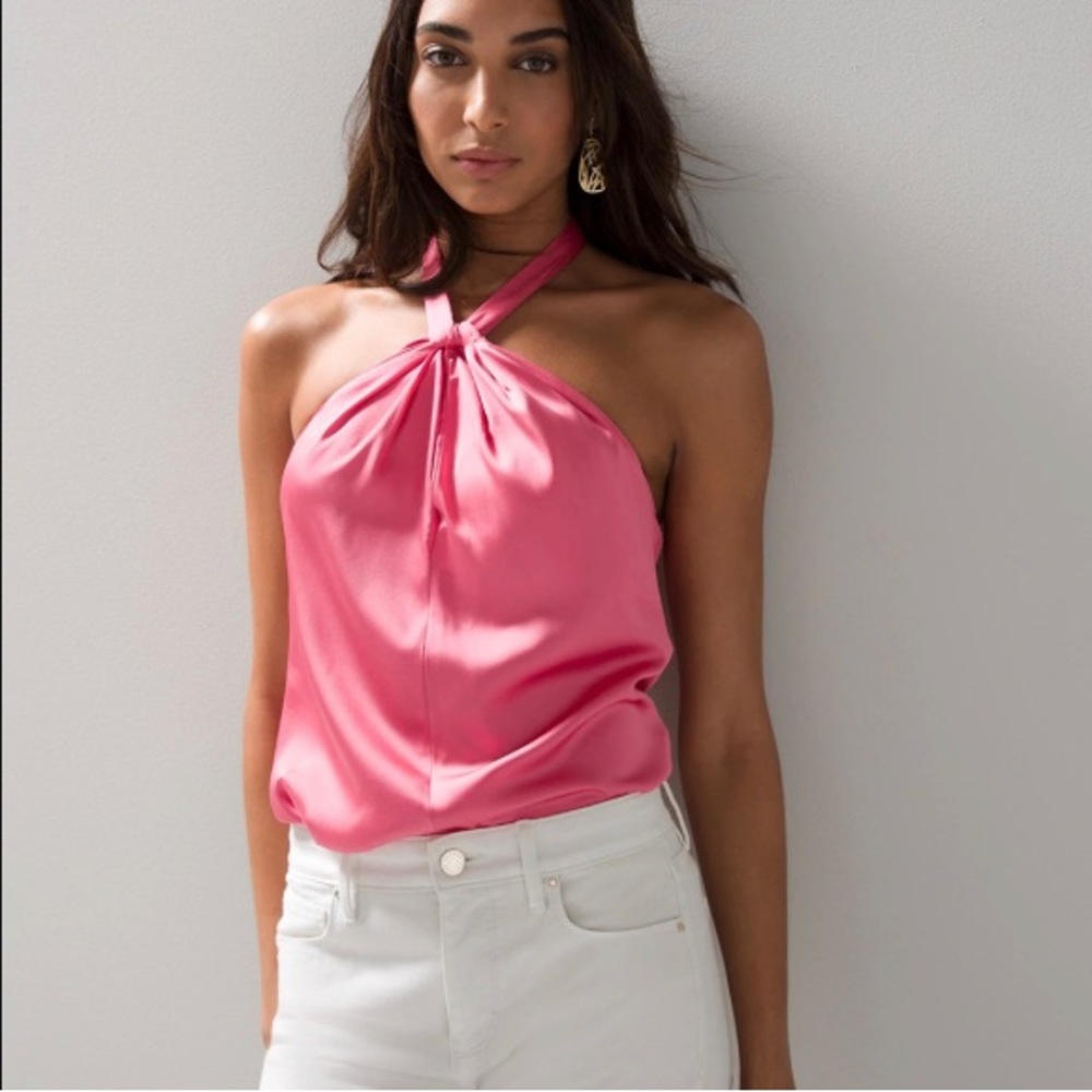 White House Black Market Satin Halter Top